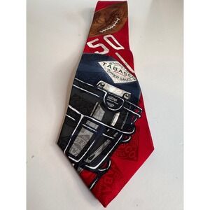 Vintage Tabasco Football Silk Necktie Hot Sauce Novelty Tie